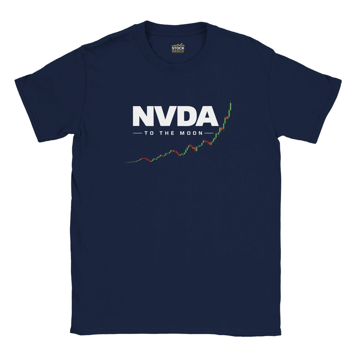 NVDA To The Moon T-shirt – AI chipaktier och börsmerch
