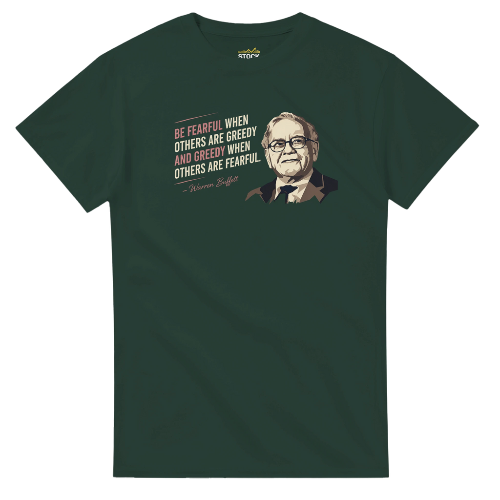 Warren Buffett T-Shirt – Be Fearful When Others Are Greedy – produktbild 1 | Stock Merch