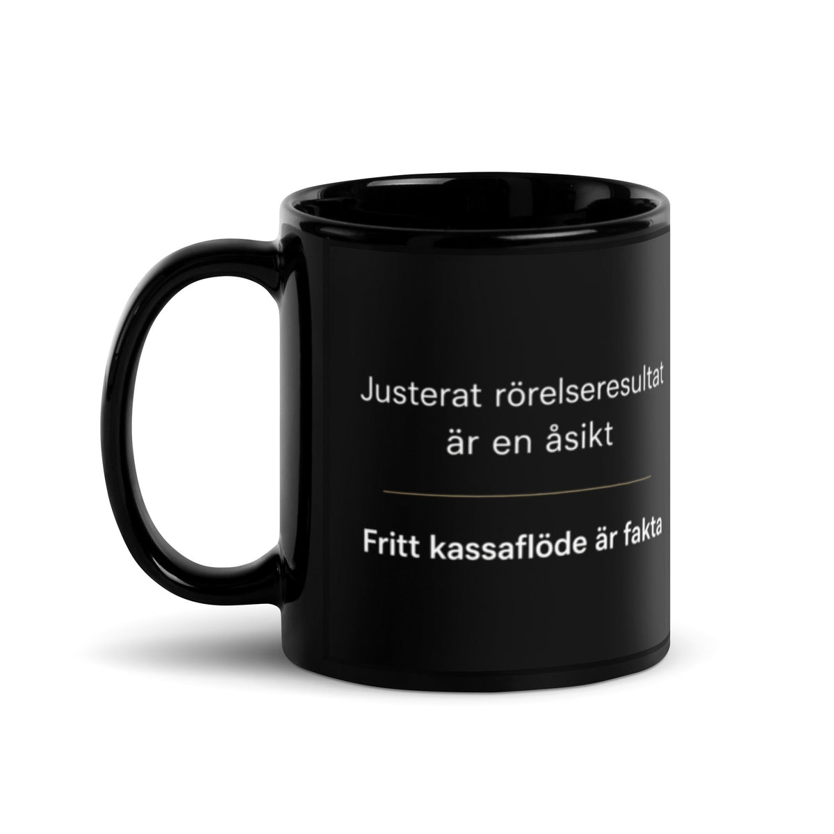 Svart kaffemugg för aktiesparare och investerare
